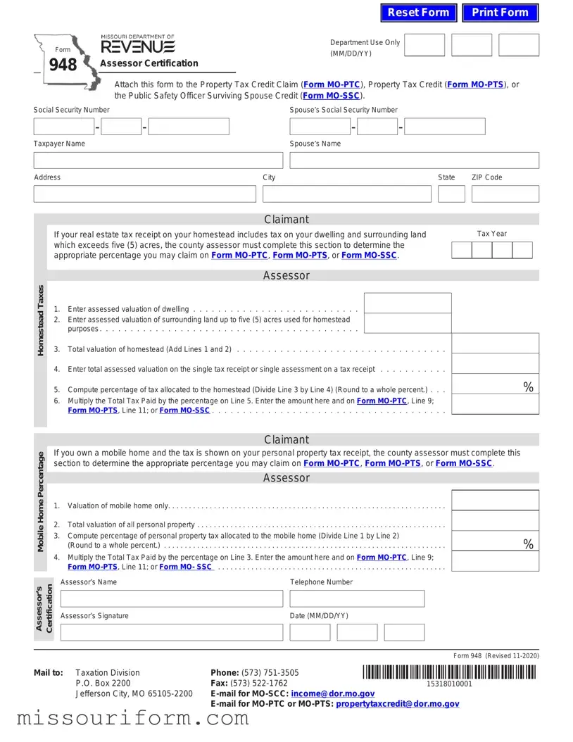 Fill in a Valid 948 Missouri Form
