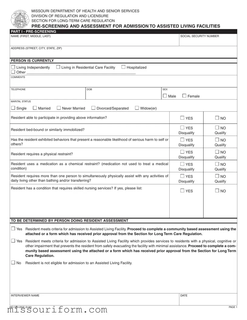 Fill in a Valid Mo 580 2835 Form