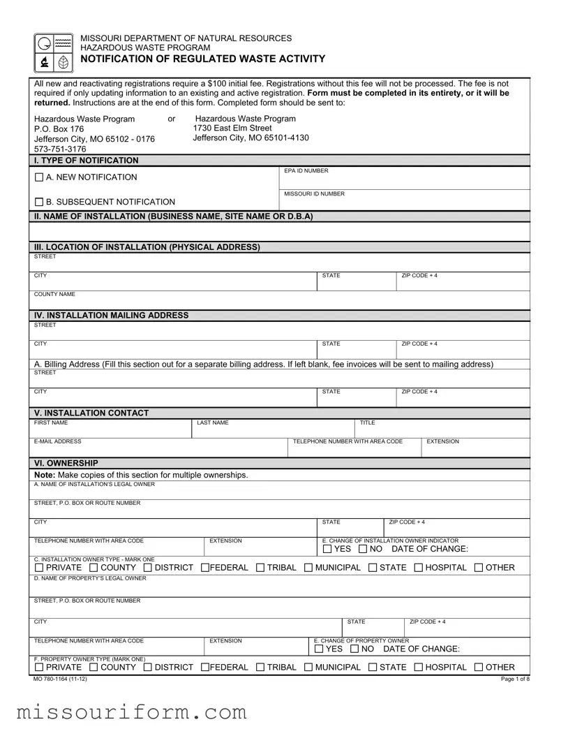 Fill in a Valid Mo 780 1164 Form