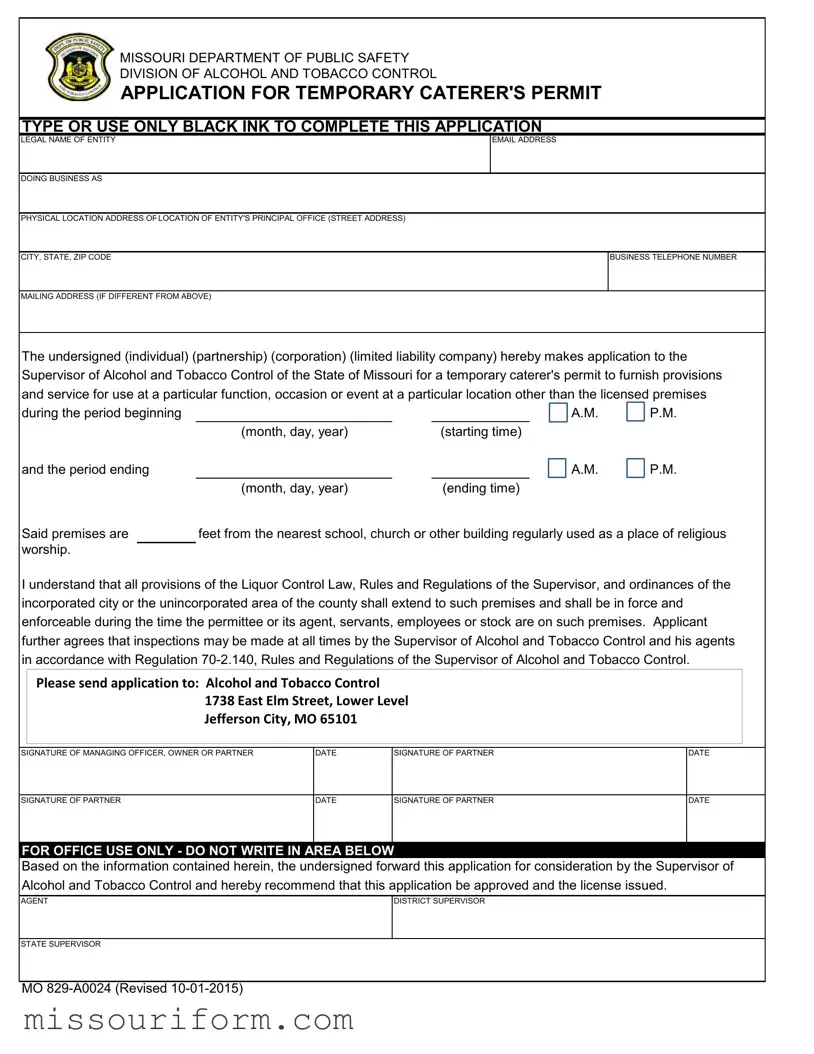 Fill in a Valid Mo 829 A0024 Form