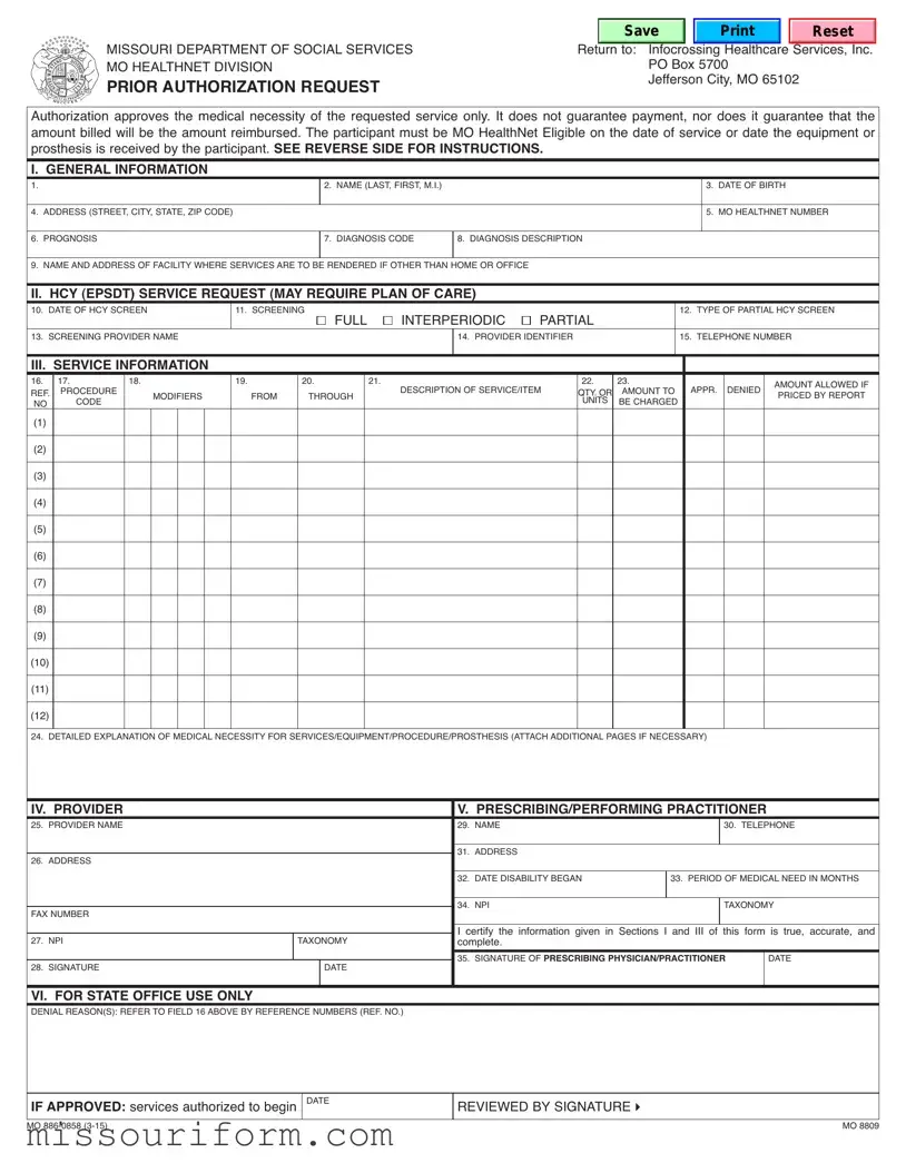 Fill in a Valid Mo 886 0858 Form