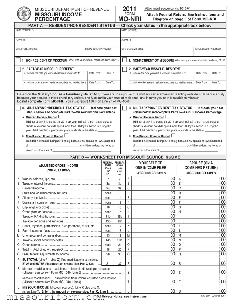 Fill in a Valid Mo Nri Form