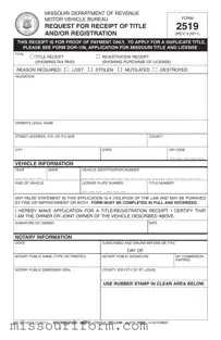Fill in a Valid 2519 Missouri Form