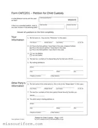 Fill in a Valid Cafc201 Missouri Form