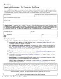 Fill in a Valid Hotel Tax Exemption Missouri Form