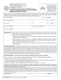 Fill in a Valid Missouri 5110 Form