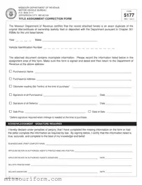Fill in a Valid Missouri 5177 Form