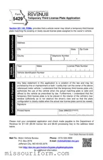 Fill in a Valid Missouri 5429 Form