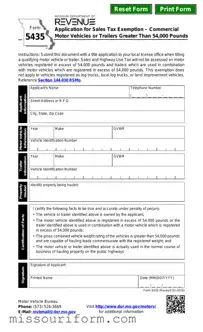 Fill in a Valid Missouri 5435 Form