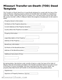 Attorney-Approved  Transfer-on-Death Deed Document for Missouri