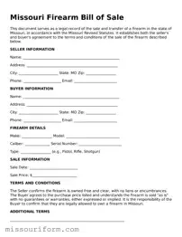 Attorney-Approved  Firearm Bill of Sale Document for Missouri