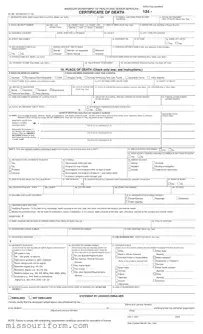 Fill in a Valid Missouri Certificate Of Death Form