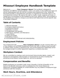 Attorney-Approved  Employee Handbook Document for Missouri