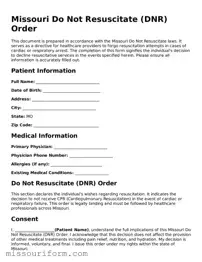 Attorney-Approved  Do Not Resuscitate Order Document for Missouri