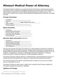 Attorney-Approved  Medical Power of Attorney Document for Missouri