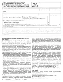 Fill in a Valid Missouri Mo 1Nr Form