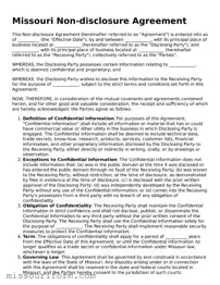 Attorney-Approved  Non-disclosure Agreement Document for Missouri