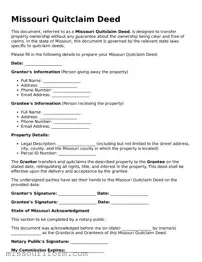 Attorney-Approved  Quitclaim Deed Document for Missouri