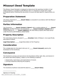 Attorney-Approved  Deed Document for Missouri