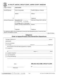 Fill in a Valid Missouri Subpoena Form
